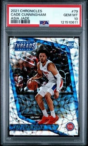 2021-22 Panini Chronicles Cade Cunningham #79 RC Asia Jade /44 Rookie PSA 10 - Picture 1 of 2