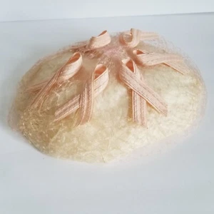 Vintage Pink Lace Women's Hat with Breast Cancer Awareness Looking Ribbons - Picture 1 of 8