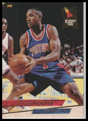 1994 Lindsey Hunter Fleer Ultra Basketball 1st Round Draft Pick #244 Pistons - Image 1 of 2