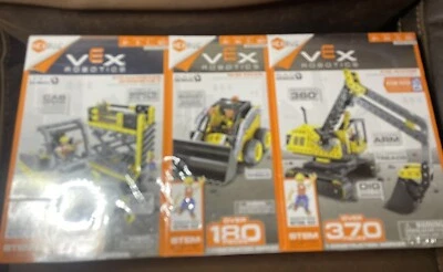 HEXBUG VEX Robotics Steam Roller Scissor Lift, Skid Steer, Excavator 3-PACK NEW - Image 1 of 4