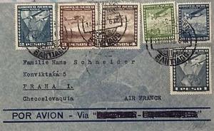 O) CHILE, SANTIAGO, AIR FRANCE, TWO AIRPLANES OVER GLOBE, SEAPLANE, AIRPLANE OVE - Picture 1 of 1