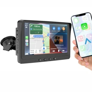 Apple Carplay Portable Car Stereo Android Auto Bluetooth 7" Touch Screen FM/AUX - Picture 1 of 13