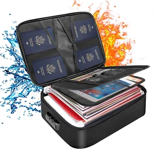 Document Bag with Lock,Fireproof 3-Layer File Storage Case with Water-Resistant - Picture 1 of 7