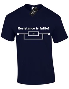 CAMISETA RESISTANCE IS INUTILE PARA HOMBRE DIVERTIDA CIENCIA GEEK DISEÑO SHELDON HIPSTER - Imagen 1 de 10