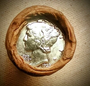 Wheat Small Cent Roll • Glossy 1939 Mercury & 1882 Indian Cent • Earlies / PDS - Picture 1 of 10