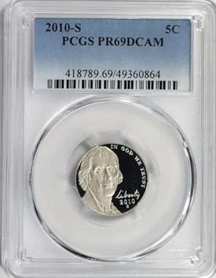 2010 - S  Jefferson Nickel -  PCGS  PR69DCAM - Image 1 of 2