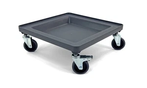 Carretilla para estante para platos y estante de vidrio | Bloqueo de 2 ruedas 4" | Capacidad máxima 250 lbs | GRIS - Imagen 1 de 11