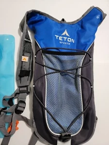 Teton Sport Trail Runner Bag Hydration Back Pack Gray Blue w/Water Bladder EUC - Picture 1 of 5