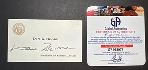 Dan K. Moore 66th Democratic Governor of North Carolina '65-'69  Autograph w/COA - Picture 1 of 2