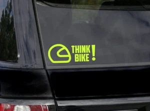 THINK BIKE! Helm fluoreszierend gelb Fenster Autoaufkleber Vinyl Aufkleber 150 mm - Bild 1 von 2