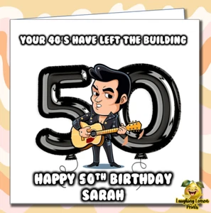 Personalised Elvis 50th Birthday Card - Funny Rude Adult Joke for Men Women /FR - Picture 1 of 3