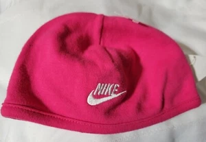 NIKE BABY Girls OS Pink Embroidered White Word Swoosh Cotton Hat Cap NWT - Picture 1 of 3