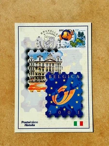 Italia 2001 Cartolina Ufficiale Speciale Belgica 2001 Esposizione Mondiale - Foto 1 di 1