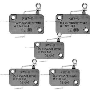 5pcs Electric Micro Switch Roller Lever Arm 16A 250VAC Normally Open/Close - Picture 1 of 18