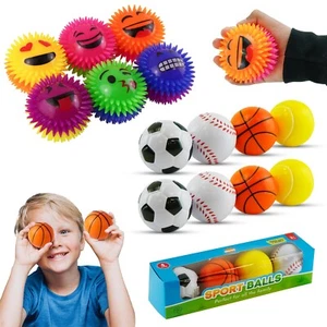 Soft Balls for Kids Rubber Spikey Lightup Balls Foam Sponge Stress Balls 6cm - Picture 1 of 34