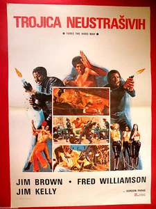 THREE THE HARD WAY 1974 JIM BROWN JIM KELLY BLAXPLOITATION EXYU MOVIE POSTER - Bild 1 von 1
