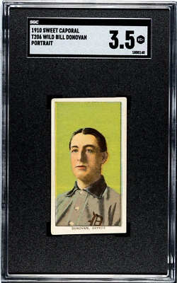 1909-11 T206 Wild Bill Donovan Portrait Sweet Caporal 350/30 SGC 3.5 - Image 1 of 2