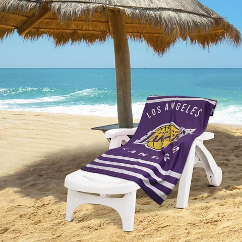 Northwest NBA Los Angeles Lakers "Stripes" Beach Towel, 30" x 60" Cover