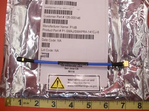 Conjunto de cables P1dB P1-SMAJ/SMAPRA-141CJ-6 RF coaxial SMA hembra macho 6" RFMW Nnb - Imagen 1 de 6