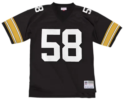 Camiseta deportiva Mitchell & Ness Jack Lambert negra de los Pittsburgh Steelers 1976 Legacy Player Foto 1 de 2