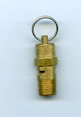 165 PSI BRASS SAFETY RELIEF POP OFF 61 SCFM PRESSURE VALVE, COMPRESSOR 1/4" NPT - Image 1 of 4