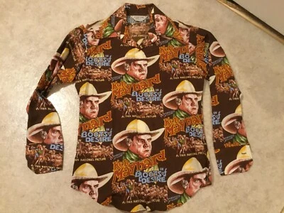 Camisa occidental de colección 1937 Ken Maynard Rockabilly Pearl cabeza de mosquito a presión AOP talla M Foto 1 de 4