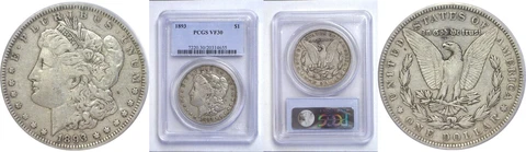 1893 Morgan Dollar PCGS VF-30 Cover