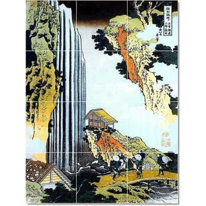 Katsushika Hokusai Ukiyo-E Tile Mural PT22603. 24 x 32 (12) 8x8 tiles - Picture 1 of 1