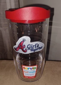 ATLANTA BRAVES 16oz DOUBLE WALL TUMBLER TERVIS WITH LID "GIRL'S NIGHT OUT" *NEW* - Picture 1 of 5