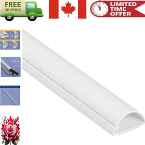 Half-Round White Cable Raceway for TV - Easy Install & Customizable Design - Photo 1 sur 11