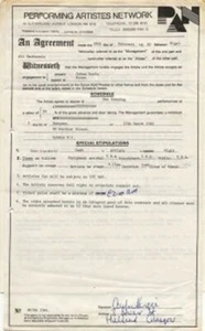 Cuban Heels Marquee Club Performance Contract 17/3/82 - Picture 1 of 1