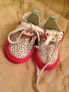 bnwt zara baby shoes girl size 18 canvas water melon dream big - Picture 1 of 16