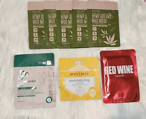 5 SOOAE HEMP Mud Masks, 1 Red Wine Elasticity LAPCOS, 1 Hanbang Mask, 1 Lip Mask - Picture 1 of 1