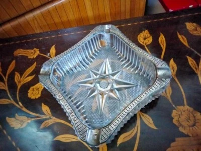 posacenere cristallo molato argento 900 - Immagine 1 di 2