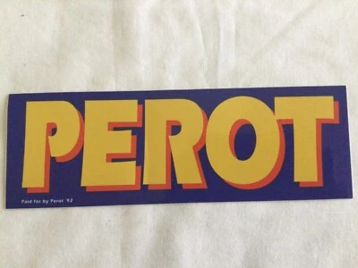 Adesivo vintage autêntico 1992 Ross Perot campanha - Imagem 1 de 4