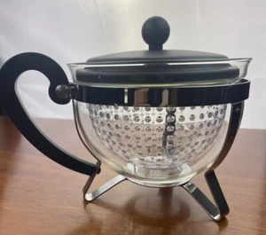 BODUM Chambord Glass Tea Infuser Limited Edition Clear With Black Pre Owned - Picture 1 of 6