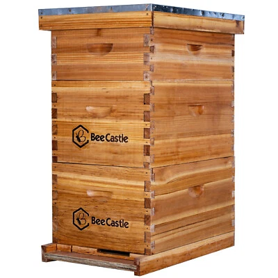 BEEHIVE 8-frame Bees Wax Coated Langstroth Hive Kit 8 Frame 2 Deep Boxes 1 Medium Box