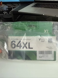 2 black cartridges HP 64 XL for Envy Photo 7858 7855 7155 6255 6252 7120 6232 - Picture 1 of 3