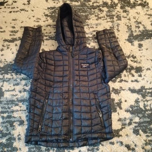 Reebok Hooded Puffer Jacket Dark Blue Kids Size 7 - Picture 1 of 5