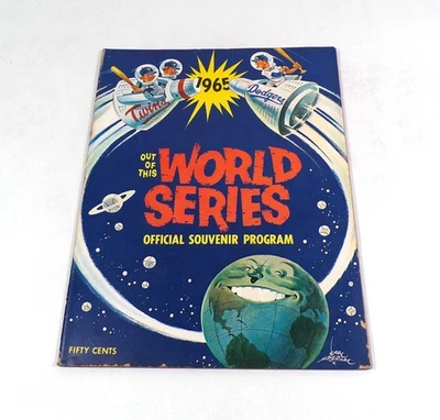 1965 Minnesota Twins vs Los Angeles Dodgers World Series MLB Baseball Program - Image 1 of 2