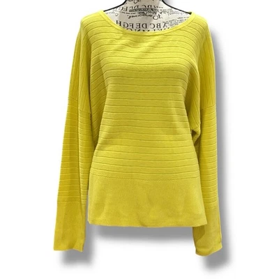 Lafayette 148 Size XL Yellow Cotton Cashmere Sweater Designer - Image 1 of 4