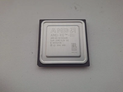 AMD K6-3 400AHX AMD-K6-III/400AHX rara CPU vintage ORO - Immagine 1 di 4