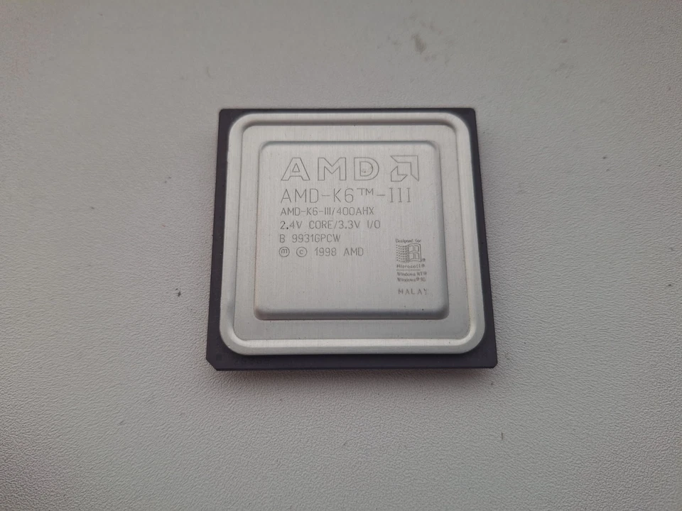 AMD K6-3 400AHX AMD-K6-III/400AHX rare vintage CPU GOLD - Image 1 of 4