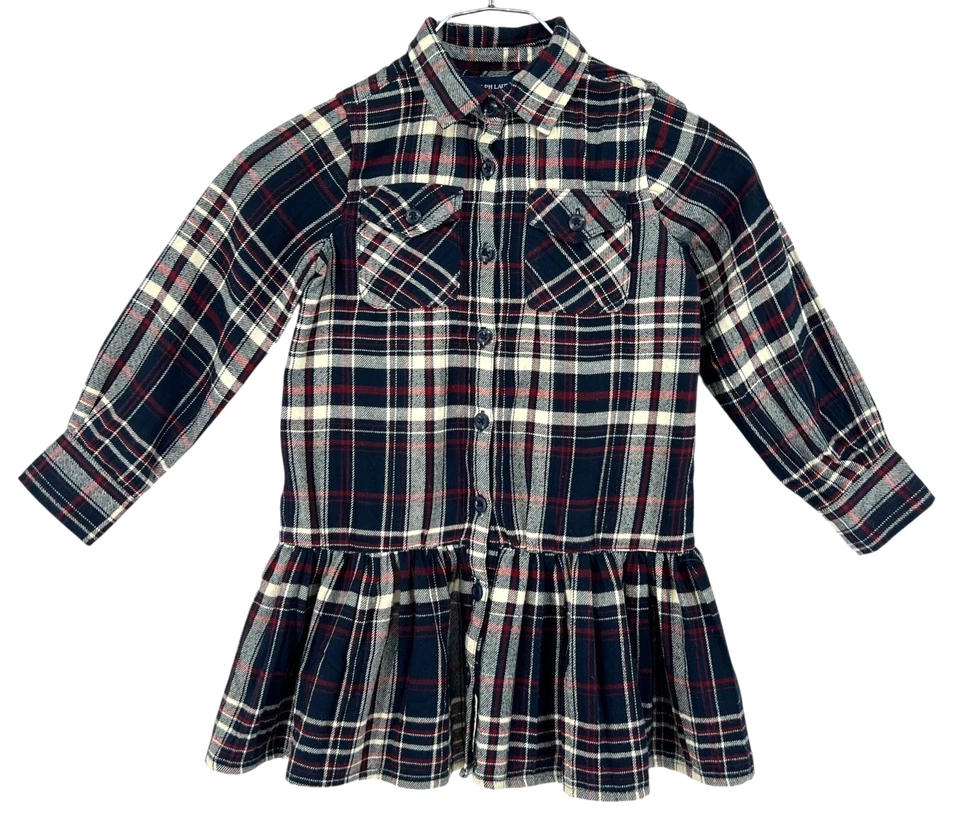 Vestido Ralph Lauren Niños Niñas Manga Larga Multicolor Talla 4/4T Foto 1 de 4