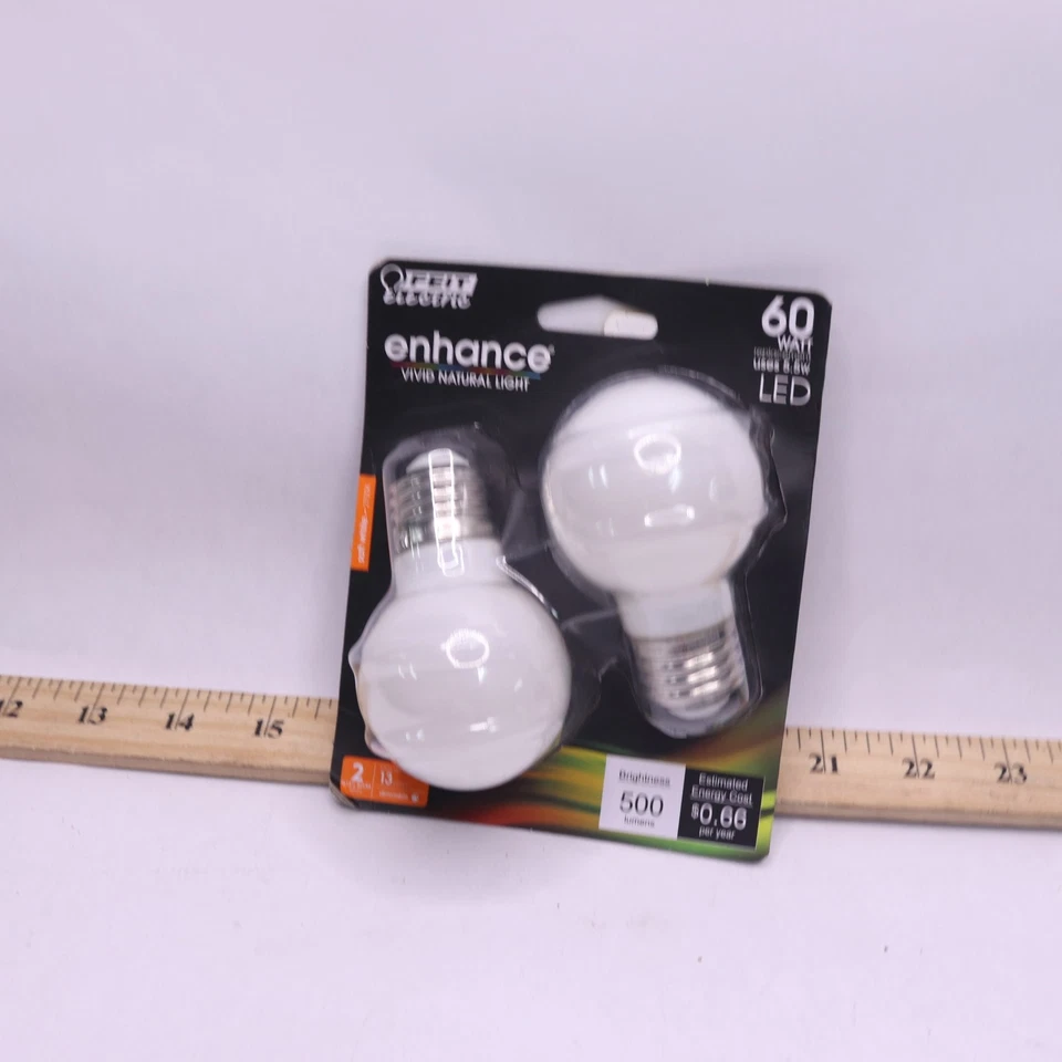 (2-Pk) Feit Electric Globe LED Light Bulb 2700K Warm White G16.5 120V 5.5W - Image 1 of 4