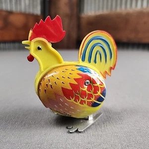 Tiaoji Tin Toy Wind Up Rooster Retro 3.5" Tall Tested/Works Good Condition - Picture 1 of 24