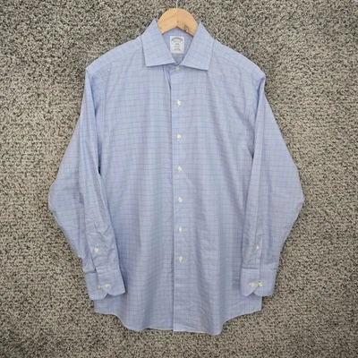 Camisa de vestir Brooks Brothers para hombre 15,5 2/3 azul abotonada Regent algodón sin hierro Foto 1 de 4