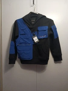 Life Code Progressive . ROYAL BLUE / BLACK UTILITY HOODIE Size 8 - Picture 1 of 4