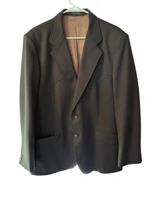 Blazer uomo Circle S Western Yoked taglia 44R grigio antracite poliestere cowboy - Foto 1 di 14