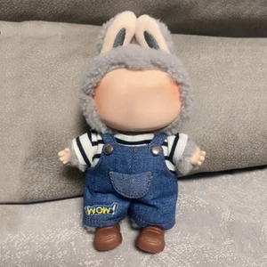 Clothes for 17cm Doll(Clothes Only) – 2-Piece Set Denim Overall, Striped T-Shirt - Picture 1 of 4